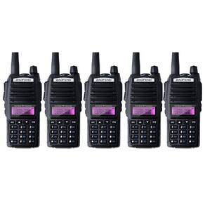 Kit 5 Rádio Ht Comunicador Baofeng Dual Band Uv82 Rádio Fm