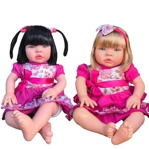 Kit Boneca Baby Kiss Morena e Loira Estilo Reborn Sid Nyl