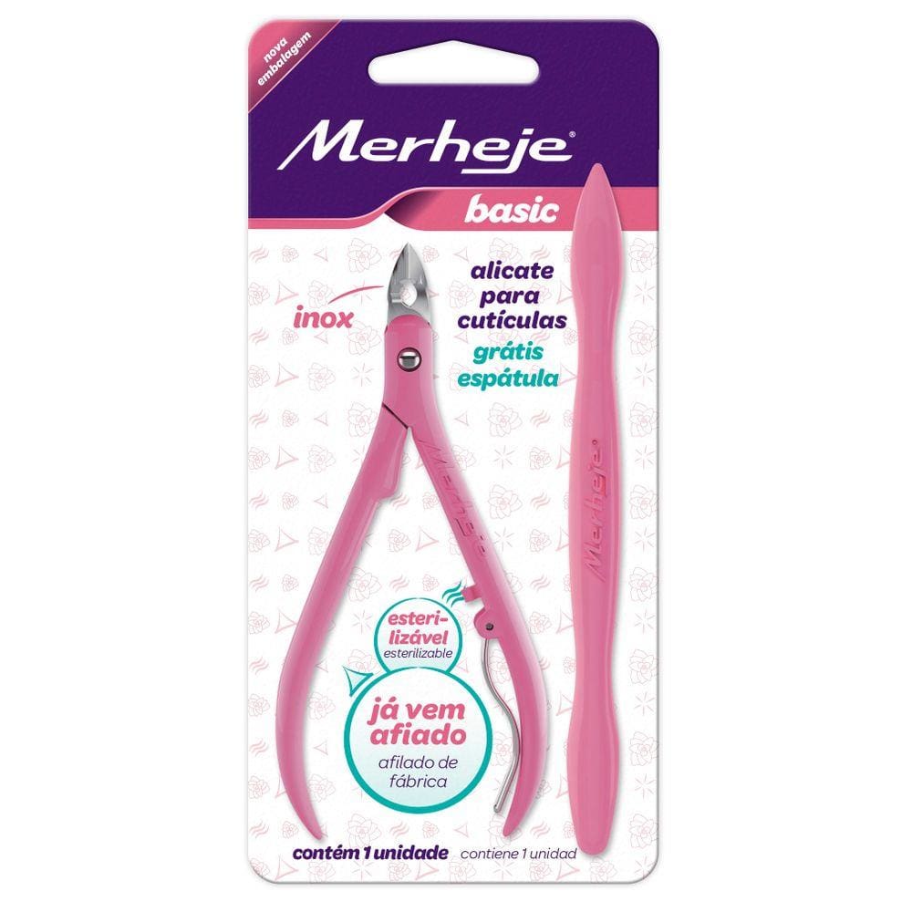 Alicate para Cutículas - Cabo Perolado Rosa