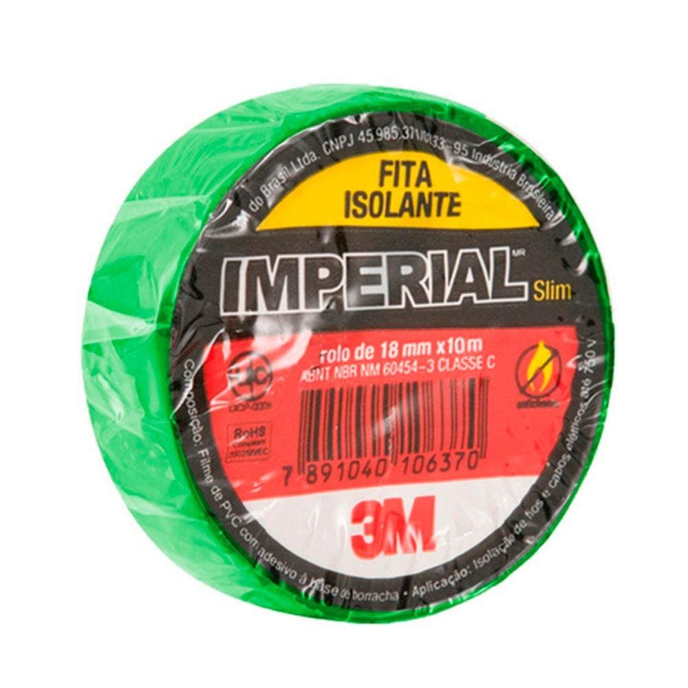 Fita Isolante Imperial Cores Verde 18mmx10m Pcote 10 Un