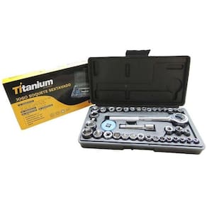 Jogo Chave Soquete Sextavado 40 Peças Titanium