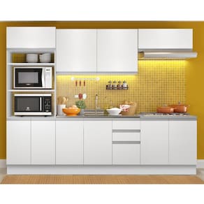Cozinha Completa Madesa Glamy Viena 10 Portas 3 Gavetas (Sem Tampo e Pia)