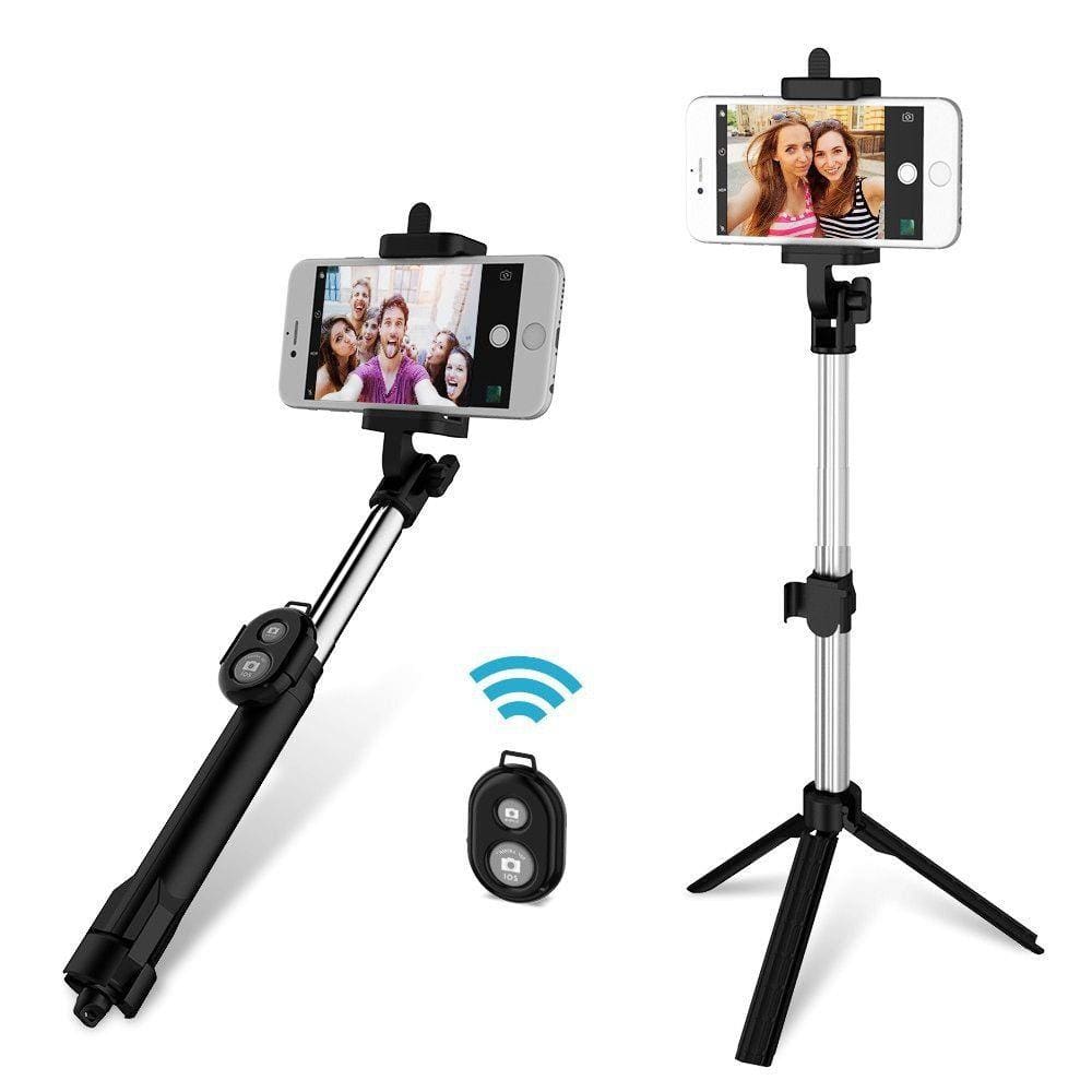 Bastão de Selfie Monopod Com tripe Bluetooth