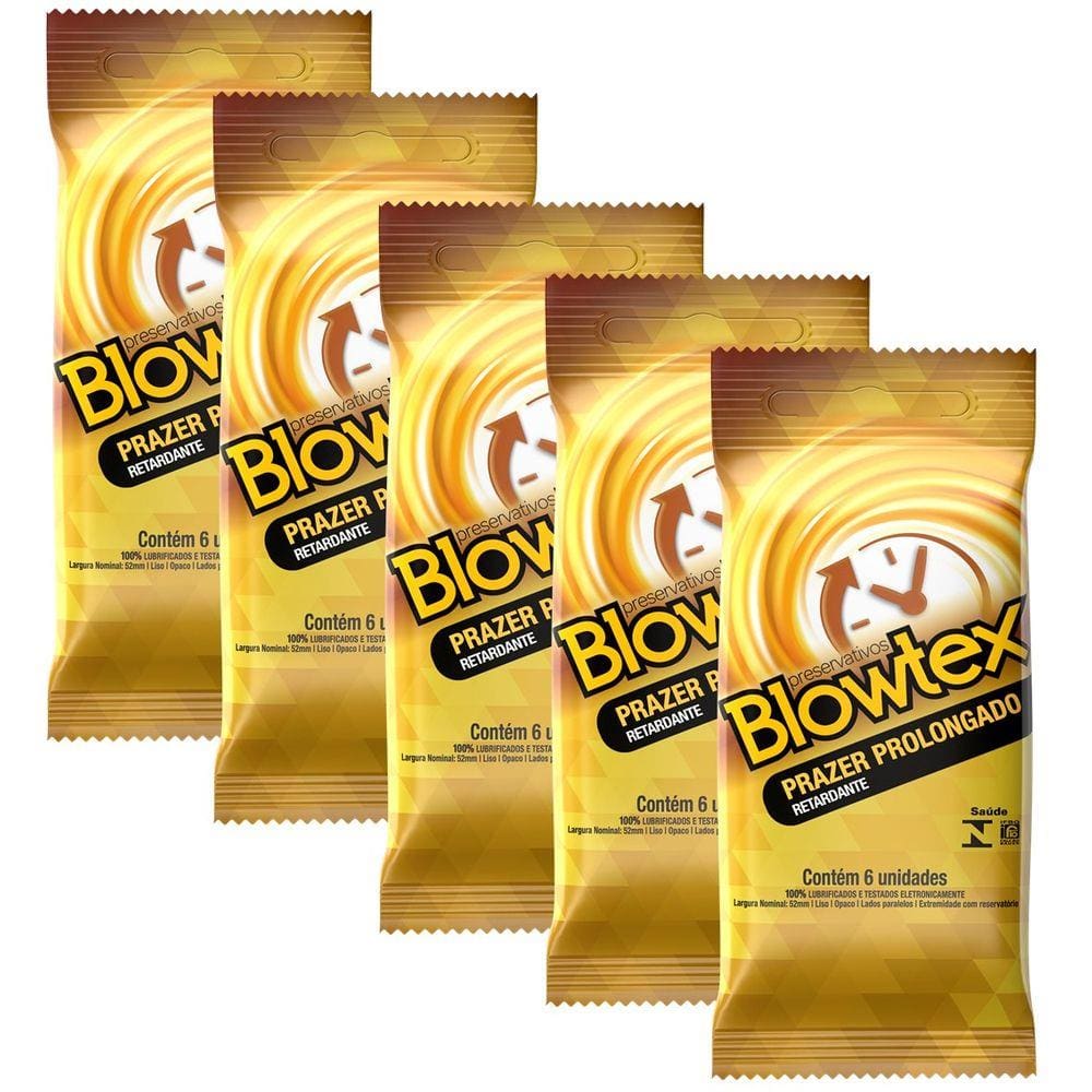 Kit com 30 Preservativo Blowtex Retardante c/ 6 Un Cada