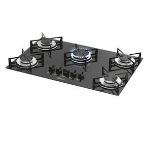 Fogão Cooktop Fischer 5Q Gás Mesa Vidro - Preto
