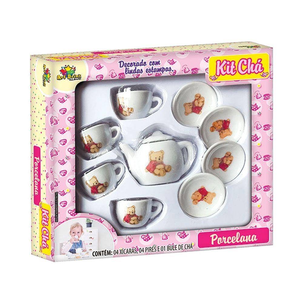 Jogo de chá infantil de porcelana  Toy tea set, Porcelain tea set, Mini  tea set