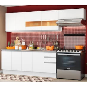 Cozinha Completa Madesa Marcela Com Armário e Balcão (Sem Tampo e Pia)