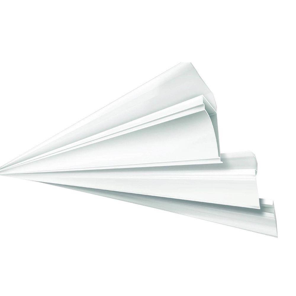 Meia Cana Polifort 8mm x 38mm x 6,00m Barra Branco Gelo