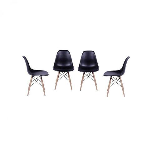 imagem-Conjunto 4 Cadeiras Eames DKR Base Madeira OR Design Preto