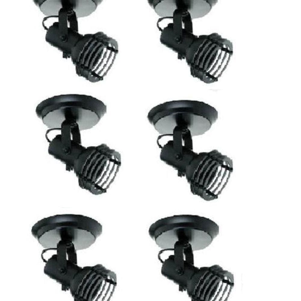 Kit 6x Spot Par20 Bulbo Led 550/1 Hiperlight Preto
