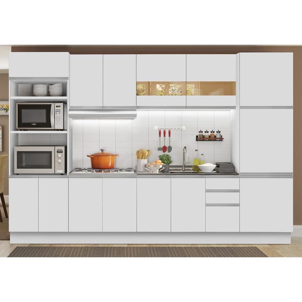 Cozinha Completa Planejada Madesa Glamy Olimpia 3 Gavetas 14 Portas