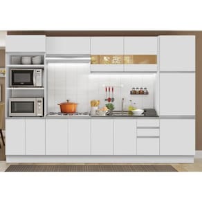 Cozinha Completa Planejada Madesa Glamy Roma 3 Gavetas 13 Portas