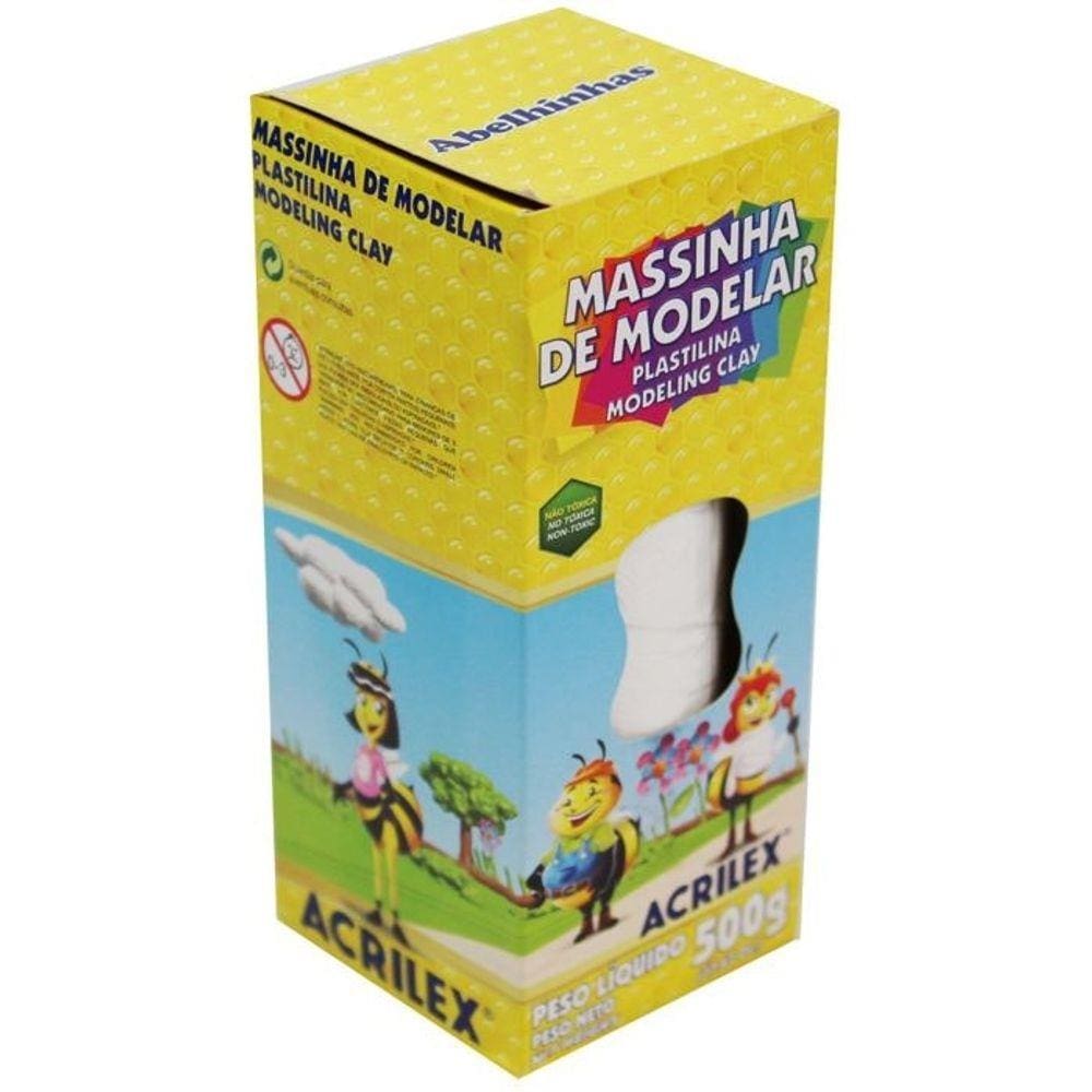 Massa De Modelar Modeling Clay Plastilina Branca 500 G