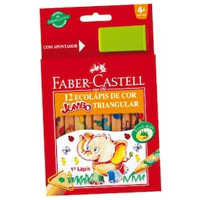 Lápis De Cor 12 Cores Jumbo Triangular Faber Castell