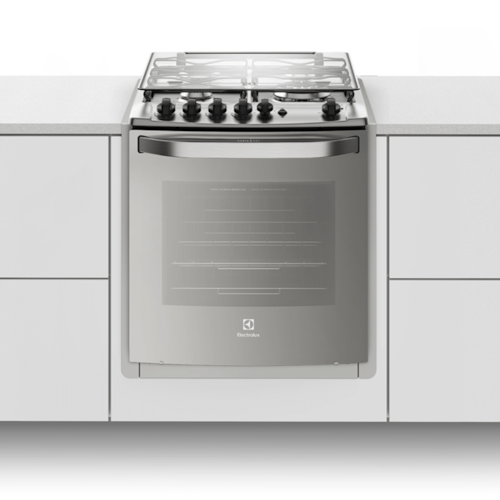 imagem-Fogão de Embutir Inox 4 Bocas com Grill Elétrico e Timer (56EXT)  - Bivolt