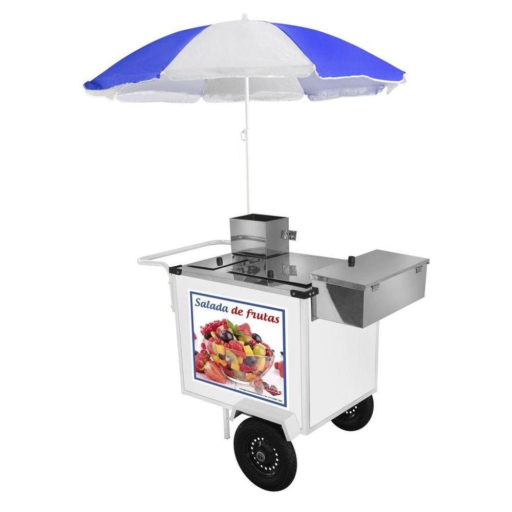 Carrinho de Salada de Frutas Luxo com Rodas Pneumáticas e Guarda Sol - Cefaz