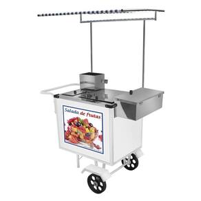 Carrinho de Salada de Frutas Luxo com Rodas Maciças e Toldo - Cefaz