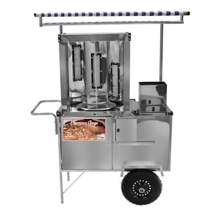 Carrinho de Churrasco Grego com Rodas Pneumáticas e Toldo - Cefaz