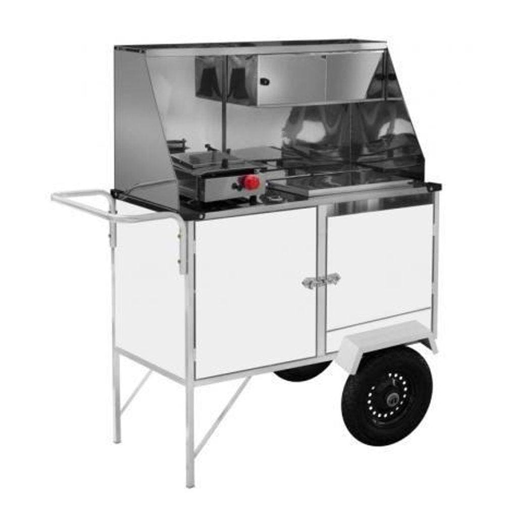 Carrinho de Hot Dog + Lanche Luxo com Rodas Pneumáticas e Toldo- Cefaz