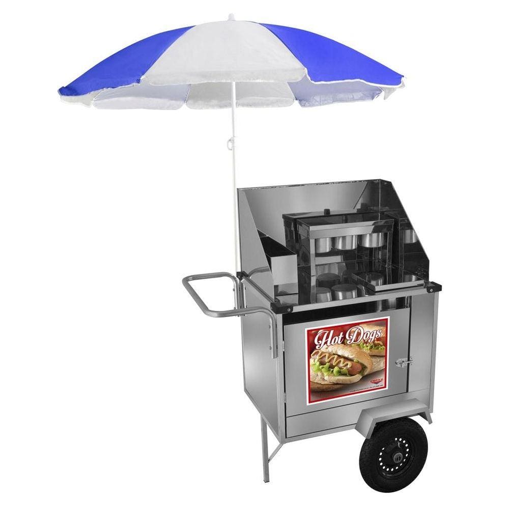 Carrinho Hot Dog Simples com Rodas Pneumáticas e Guarda Sol - Cefaz