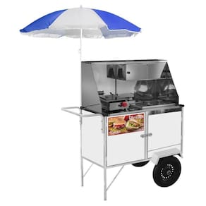 Carrinho de Hot Dog + Lanche Luxo com Rodas Pneumáticas e Guarda Sol - Cefaz