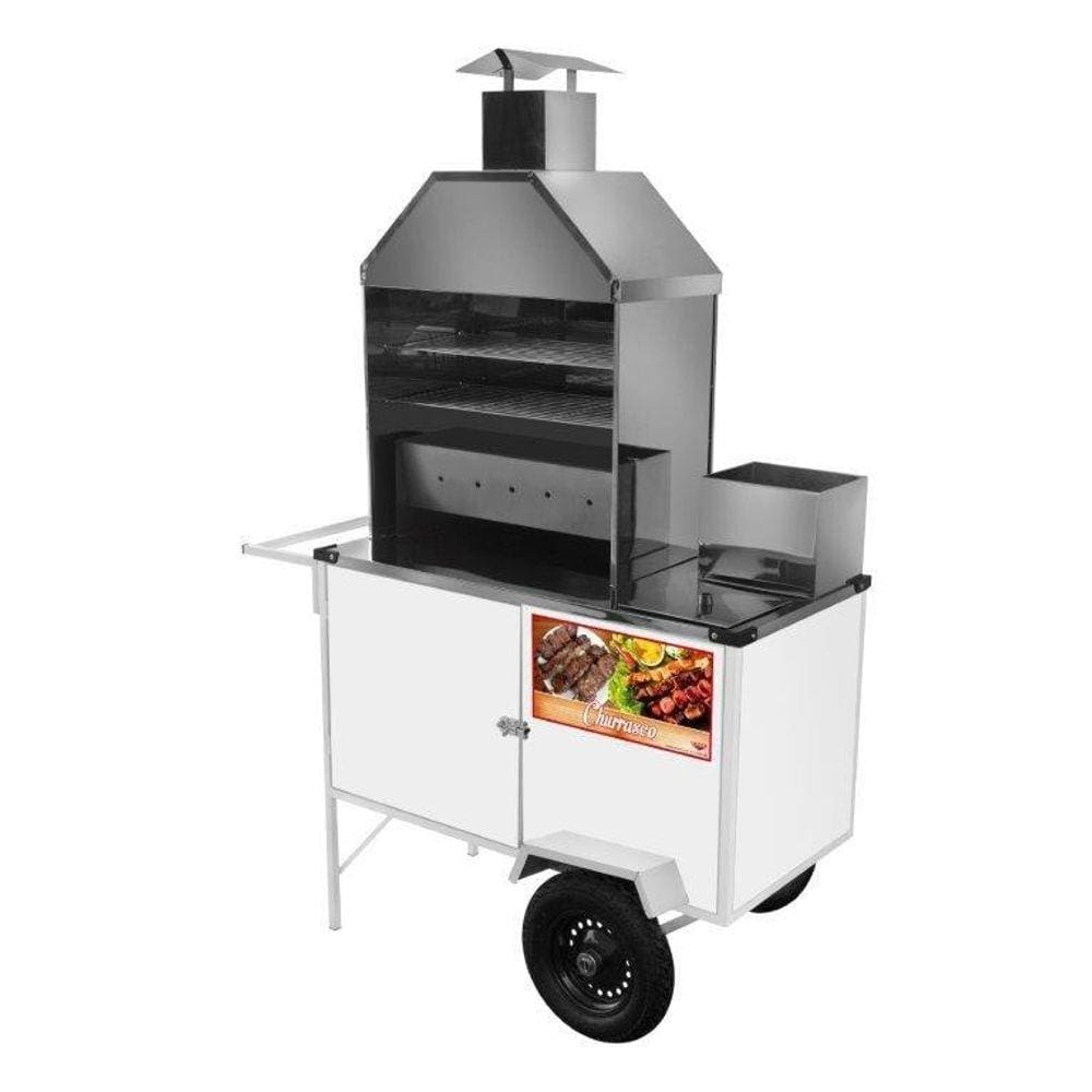 Carrinho de Hot Dog econômico com Rodas Pneumáticas e Guarda Sol - Cefaz
