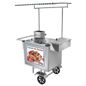 Carrinho de Salada de Frutas Luxo com Rodas Maciças e Toldo - Cefaz