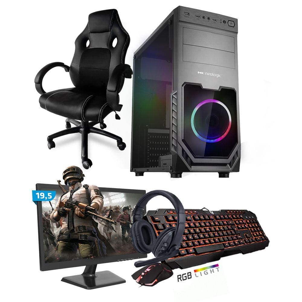 Kit PC Gamer Smart SMT81494 i5 8GB (RX 580 8GB) 1TB + Monitor 19,5 + Cadeira Gamer