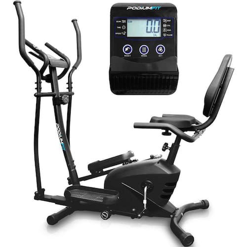 imagem-Elíptico Transport e Bicicleta Ergométrica PodiumFit EH100 2 em 1 Silencioso