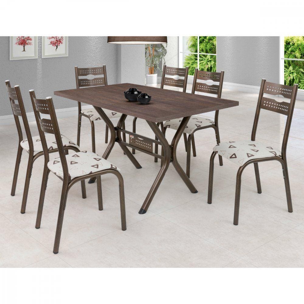 Conjunto Sala de Jantar Mesa Tampo BP TOK e 4 Cadeiras Luna Ciplafe