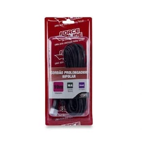 Cordão Prolongador Bipolar Preto 10 Metros Force Line