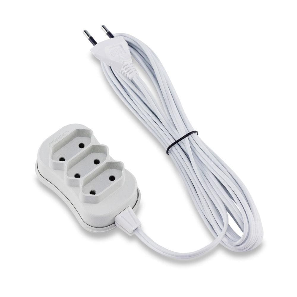 Extensão Bipolar Slim 5 Metros Branco Force Line