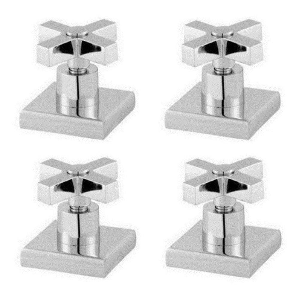 4 Acabamentos Registro Cruzeta Quadrado Luxo 3/4 Padrão Deca