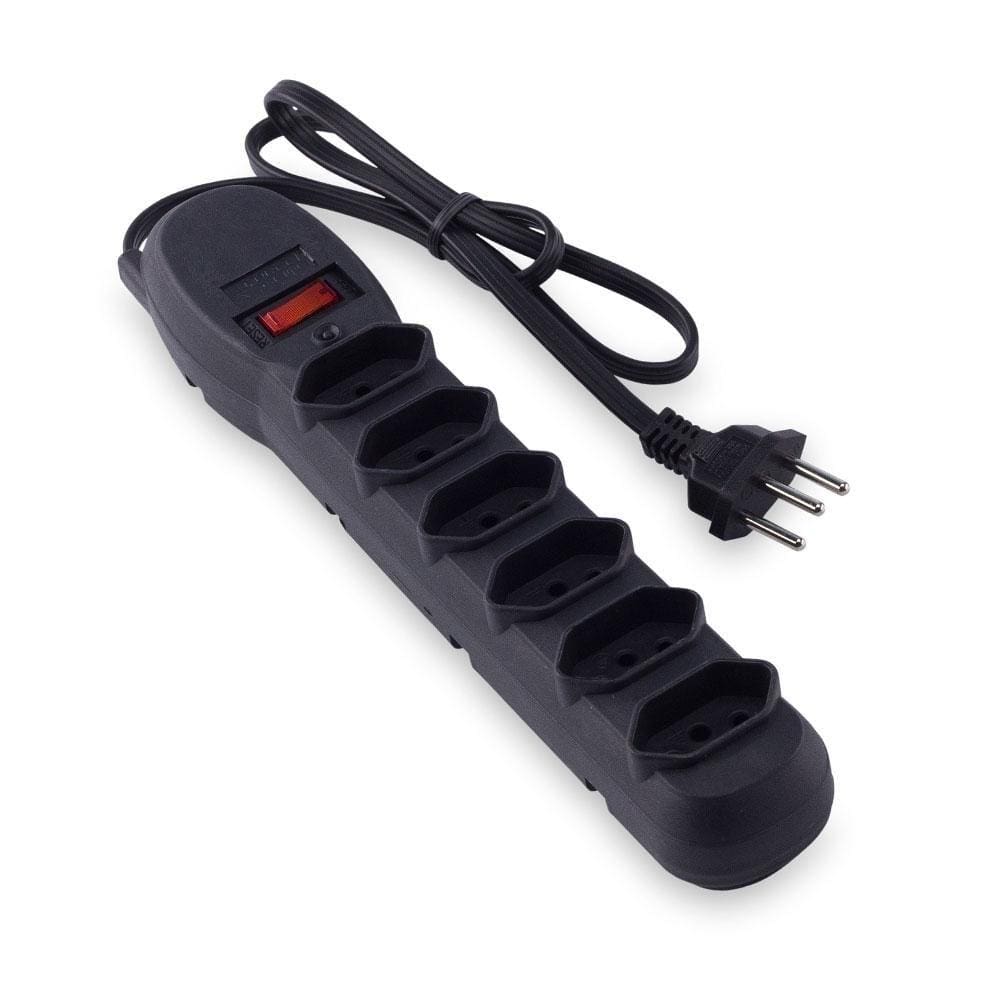Filtro de Linha 6 Tomadas Preto Force Line