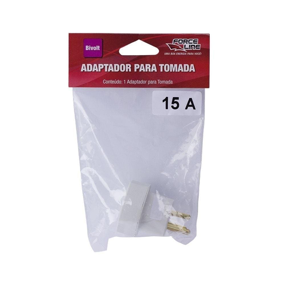 Pino Adaptador 15A Branco Force Line