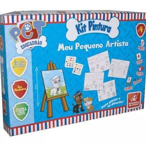 Kit Pintura Infantil Com Cavalete E Tintas Pet Esquadrão