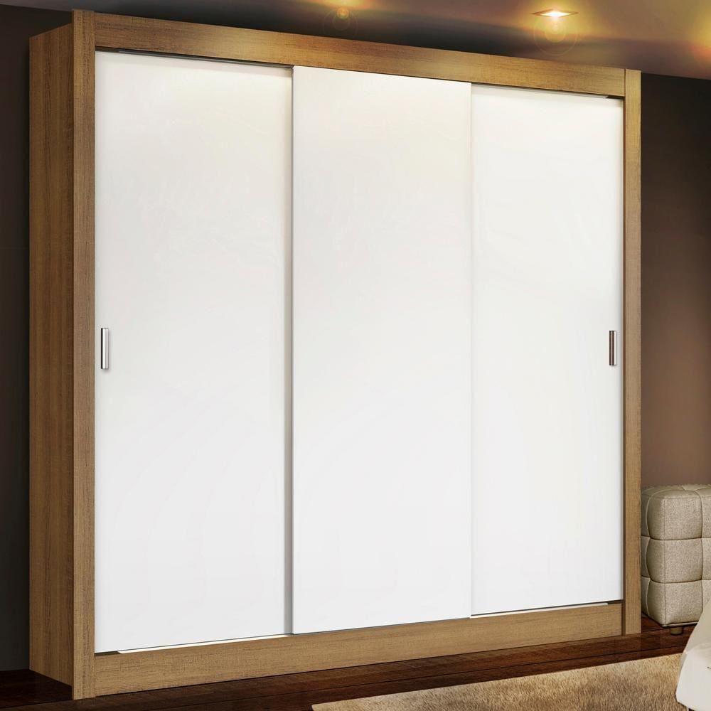 Guarda Roupa Casal Madesa Lyon Plus 3 Portas de Correr 4 Gavetas