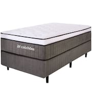 Cama Box com Colchão Solteiro Molas Ensacadas Espuma D33 e Pillow de Visco Power Sleep 88x188cm - BF Colchões