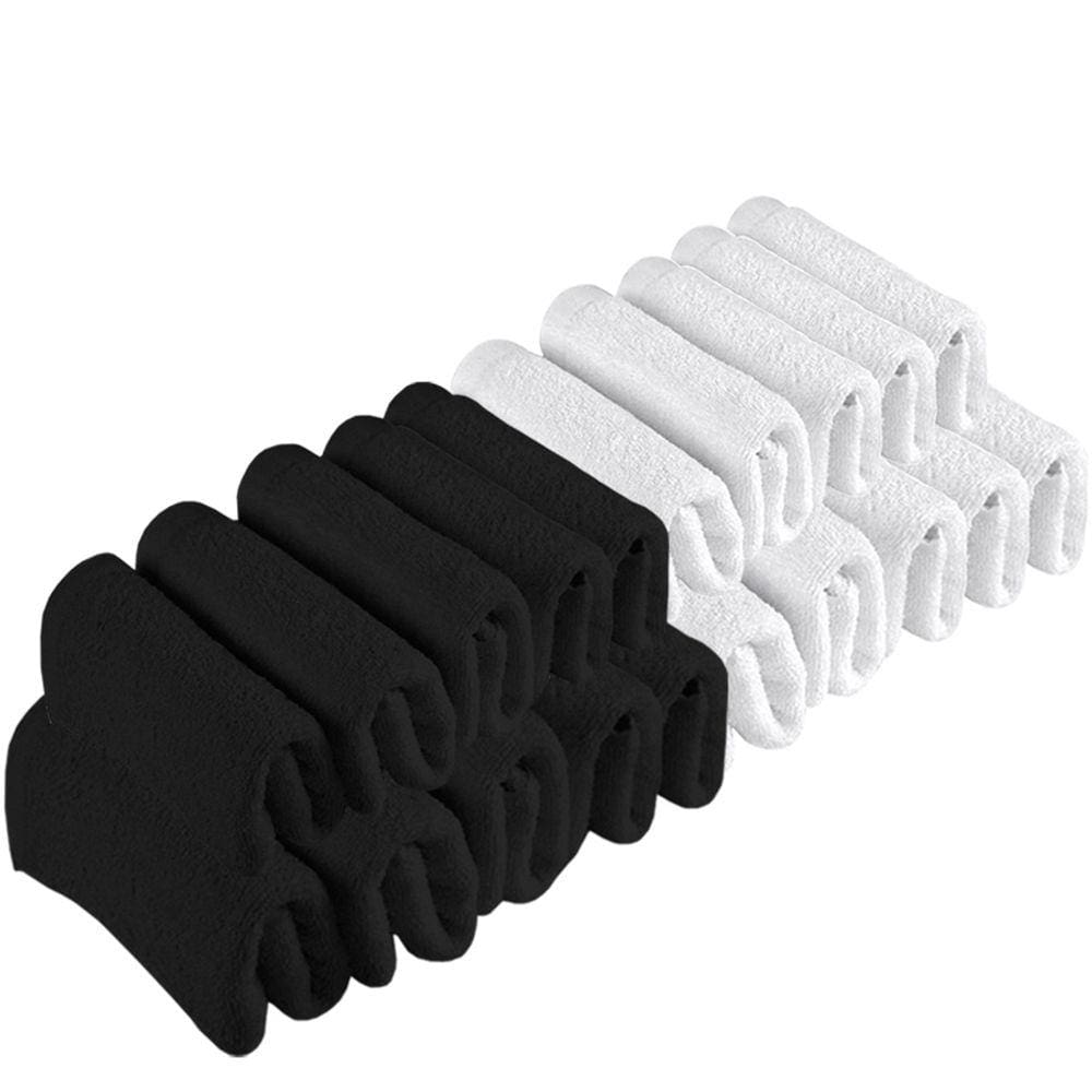 Kit 20 Toalhas de Rosto Para Salão Beleza 100% Algodão 40 x 65 cm Branca Preta