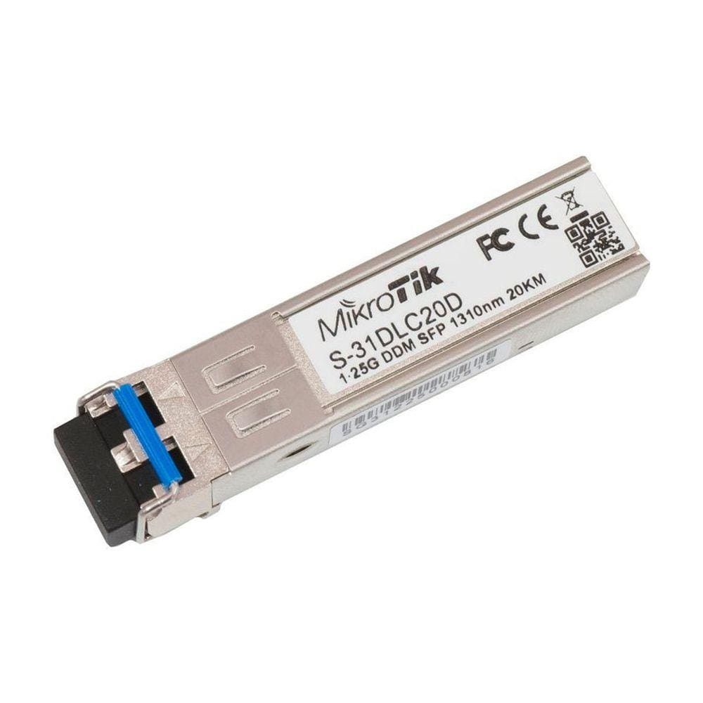 Módulo GBIC LC Duplex Mikrotik - Alcance de 20Km - S-31DLC20D