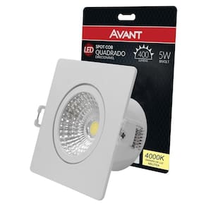 Spot Led Cob Quadrado 5W Direcionável Bivolt Avant Branco Neutro
