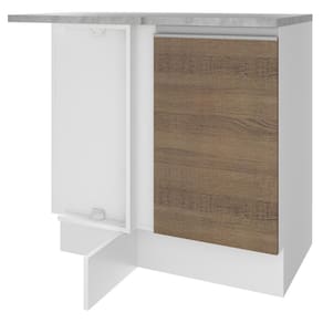 Balcão de Canto Madesa Glamy 1 Porta - Branco/Rustic