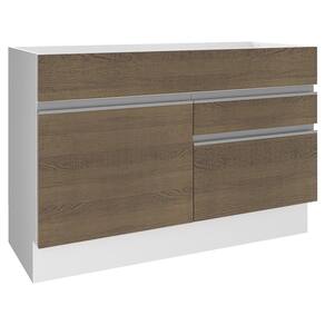 Balcão de Pia Madesa Glamy 1 Porta e 2 Gavetas - Branco/Rustic