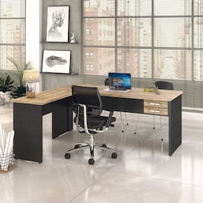 Mesa de Escritório em L 1,80x1,60m com 2 Gavetas Work30 Compace