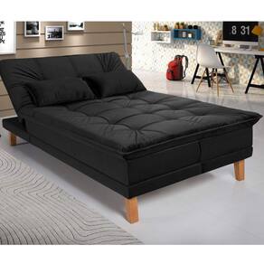 Sofá Cama Berlim Plus Império Estofados Preto