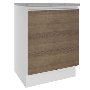 Balcão Madesa Glamy 60 cm 1 Porta - Branco/Rustic