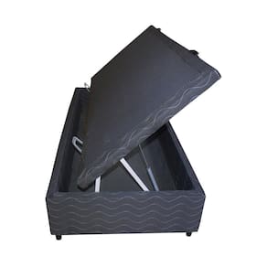 Base Box Solteiro com Baú 88cmx188cmx47cm Poliéster Quality-Flex Cinza