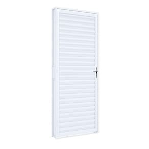 Porta de Giro Natural e Laminado de Alumínio Riobras Pronta 215cmx60cm Branco