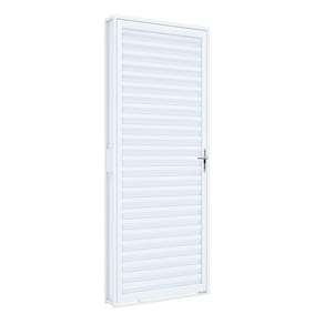 Porta de Giro Natural e Laminado de Alumínio Riobras Pronta  215cmx60cm Branco