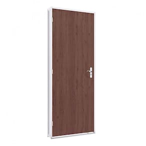 Porta de Giro com Batente em Aço e Folha Tabaco Riobras Pronta 215cmx75cm Branco